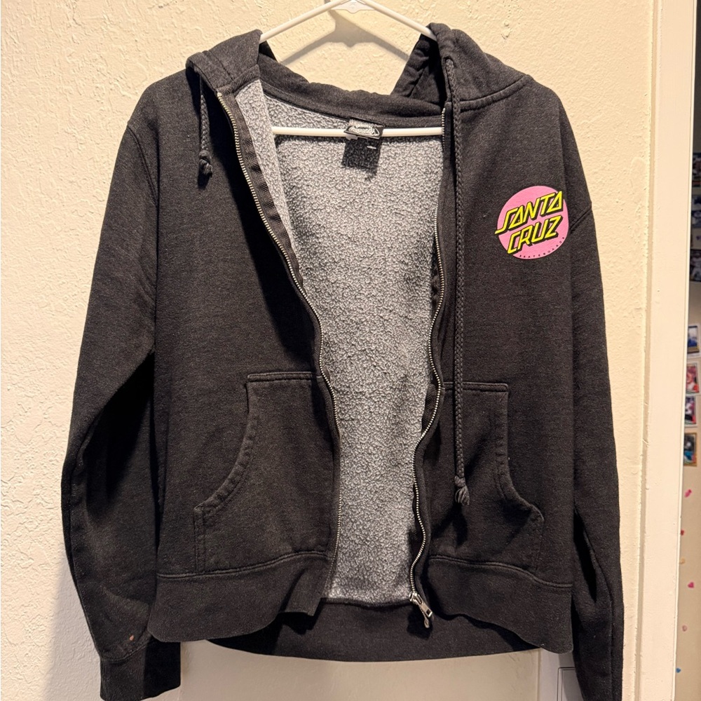 Santa Cruz Heather Gray Hoodie Sweater Size M